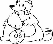 Polar Bear with a Scarf coloring pages