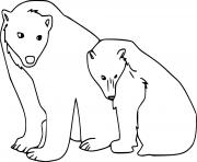 Printable Two Polar Bears coloring pages