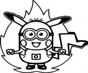 Pikachu Minion coloring pages