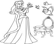 Printable Birds Brought Aurora a Present coloring pages