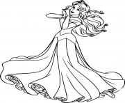 Printable Aurora in a Beautiful Dress Disney Princess coloring pages