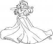 Printable Aurora Running Disney Princess coloring pages