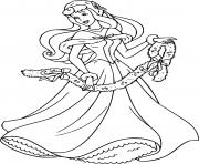 Printable Aurora Holds a Wreath Disney Princess coloring pages
