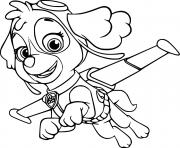 Printable Skye Flying with Her Equipment coloring pages