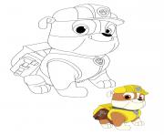 Printable rubble paw patrol pup with image coloring pages