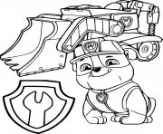 Printable Rubble with Bulldozer and His Badge coloring pages