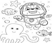 Printable rubble paw patrol pup sea coloring pages