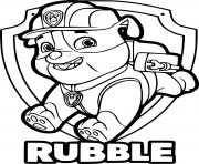 Printable Paw Patrol Rubble Badge coloring pages