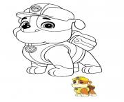Printable rubble paw patrol pup color coloring pages