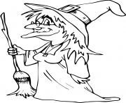 Printable old witch halloween coloring pages