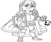 Printable girl in knight costume coloring pages