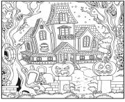 Printable haunted house coloring pages