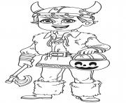 Printable boy in viking costume coloring pages
