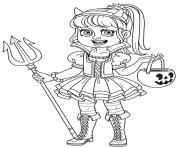 Printable girl in devil costume coloring pages