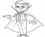 Printable boy in vampire costume coloring pages
