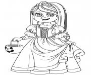 Printable girl in princess costume coloring pages