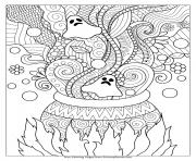 Printable ghosts and cauldron coloring pages