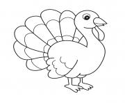 Printable black white cartoon vector illustration funny turkey farm bird animal coloring pages