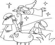 Printable Simple Angel and Goatherds coloring pages
