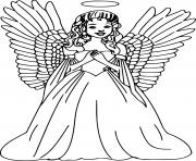 Printable Smiling Lady Angel coloring pages