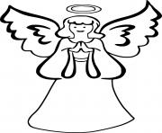 Printable Simple Lady Angel coloring pages