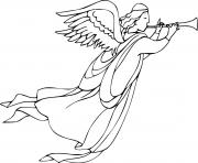 Printable Angel Playing Horn coloring pages