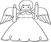 Printable Angel Holds Two Candles coloring pages