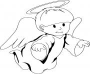 Printable Flying Baby Angel coloring pages