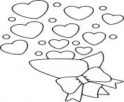 Printable Hearts and Bowknot coloring pages