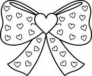 Printable Bowknot with Heart Patterns coloring pages
