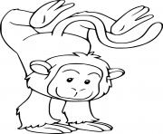 Printable Monkey Upside Down coloring pages