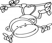 Printable Monkey Holds Two Bananas coloring pages