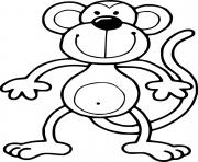 Printable Simple Funny Monkey coloring pages