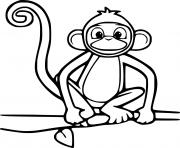 Printable Monkey on the Branch coloring pages