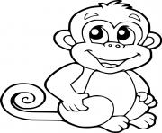 Printable Happy Little Monkey coloring pages