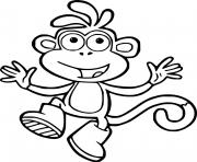 Printable Jumping Monkey Boots from Dora coloring pages