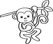 Printable Simple Young Monkey coloring pages