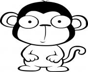 Printable Easy Funny Monkey coloring pages