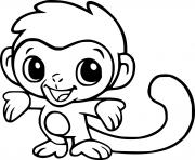 Printable Cartoon Baby Monkey coloring pages