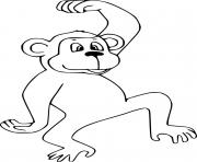Printable Simple Monkey Dancing coloring pages