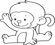 Printable Cute Baby Monkey coloring pages