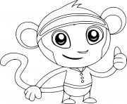 Printable Monkey Thumbs Up coloring pages