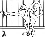 Printable Monkey in the Cage coloring pages
