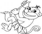 Monkey in the Leave Dress coloring pages