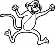 Printable Funny Monkey Running coloring pages