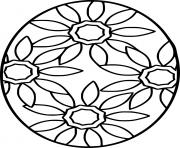 Printable Easter Egg with Sunflower Patterns coloring pages