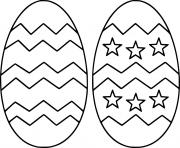 Printable Two Easter Egg with Star and Fold Line coloring pages