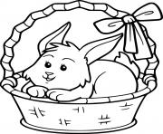 Printable Soft Bunny in the Easter Basket coloring pages