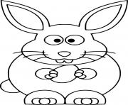 Printable Easter Bunny Holds a Small Egg coloring pages