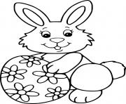 Printable Little Easter Bunny Holds a Big Egg coloring pages